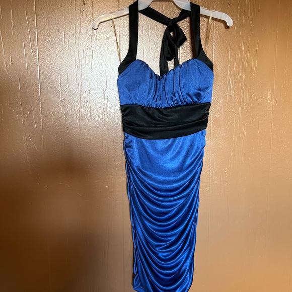 Black and blue halter dress - Picture 1 of 1